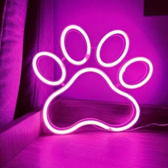 Pink Paw Print Neon Light - Picture 1 of 2